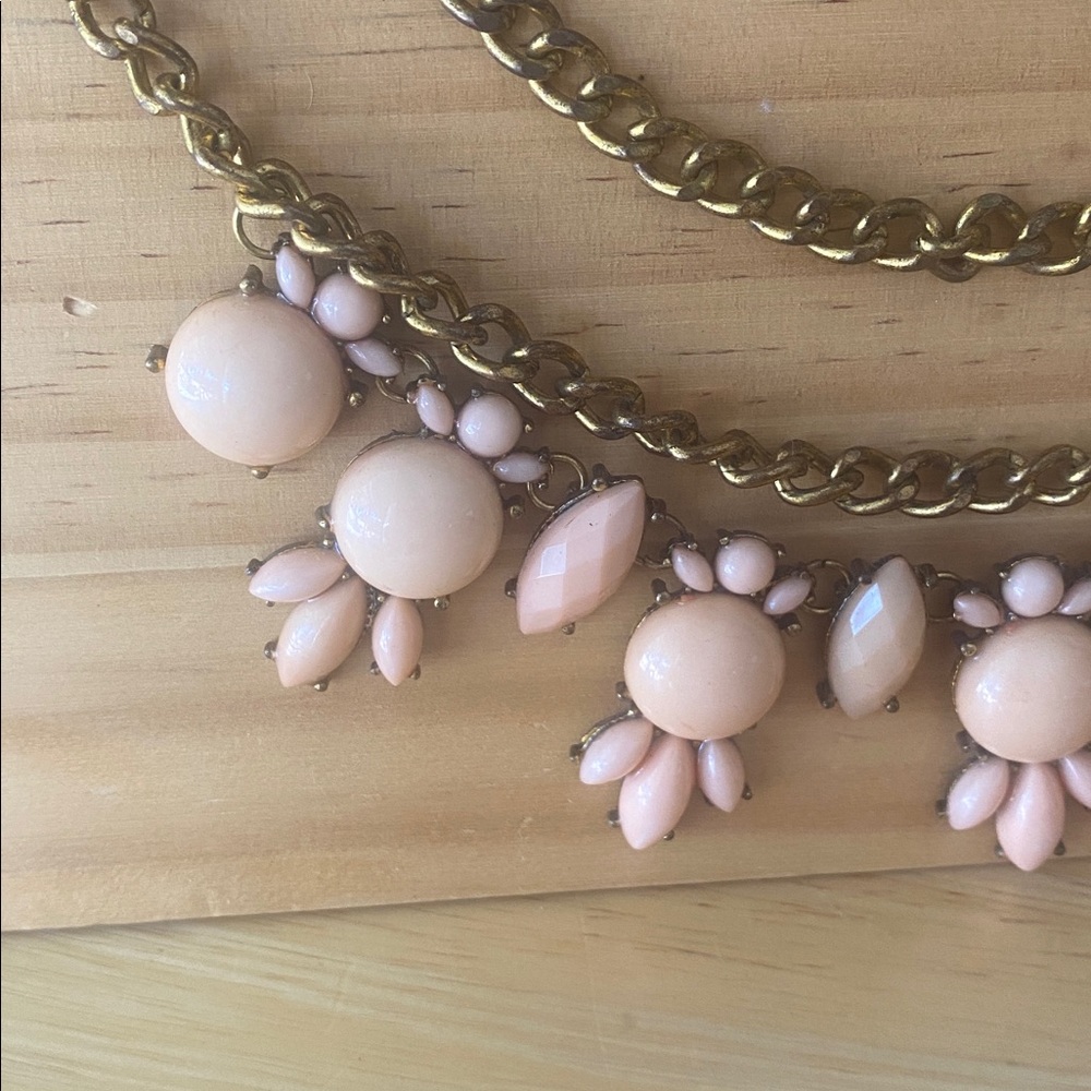 Natasha Bib Statement Peach Statement Necklace - image 3